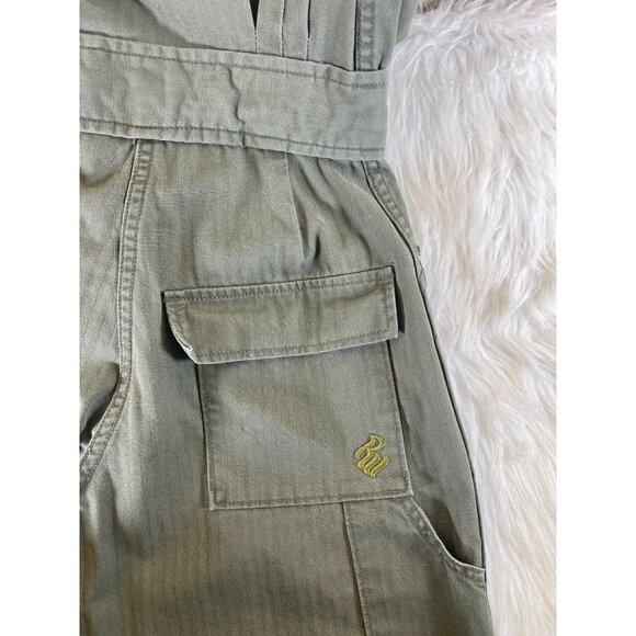 Rocawear Vintage Y2K Women's Belted Sleeveless Jumpsuit Army Green - Picture 11 of 14